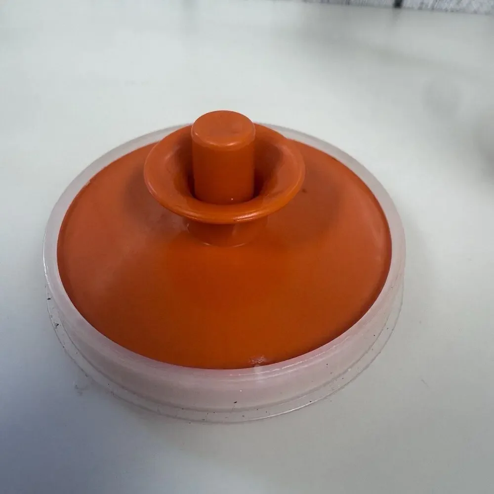 Vintage Tupperware Orange 2 1/4 Cup Canister #1477 With Push Button Lid